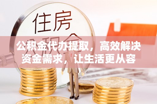 儋州公积金代办提取，高效解决资金需求，让生活更从容