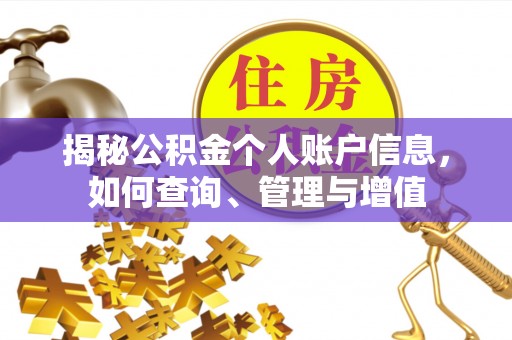 儋州揭秘公积金个人账户信息，如何查询、管理与增值