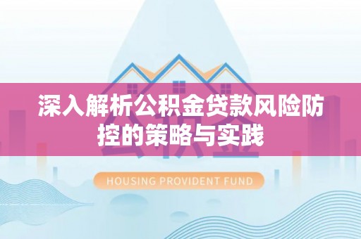 儋州深入解析公积金贷款风险防控的策略与实践