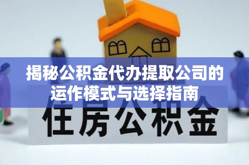 儋州揭秘公积金代办提取公司的运作模式与选择指南