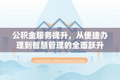儋州公积金服务提升，从便捷办理到智慧管理的全面跃升