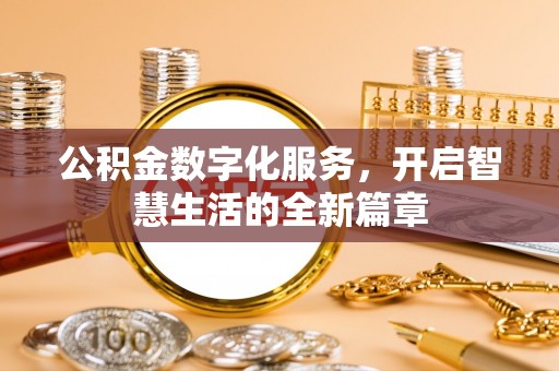 儋州公积金数字化服务，开启智慧生活的全新篇章