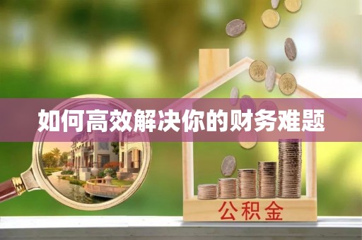 儋州如何高效解决你的财务难题