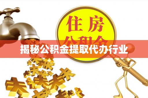 儋州揭秘公积金提取代办行业