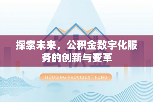 儋州探索未来，公积金数字化服务的创新与变革