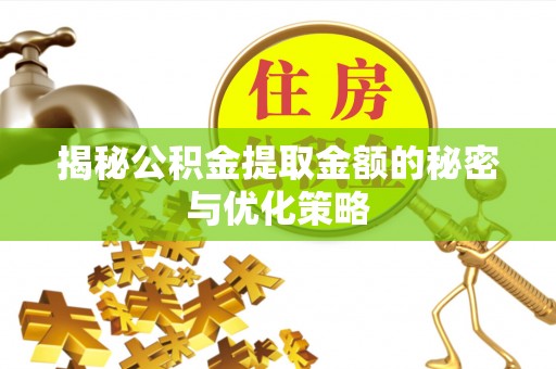 儋州揭秘公积金提取金额的秘密与优化策略