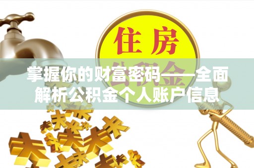 儋州掌握你的财富密码——全面解析公积金个人账户信息
