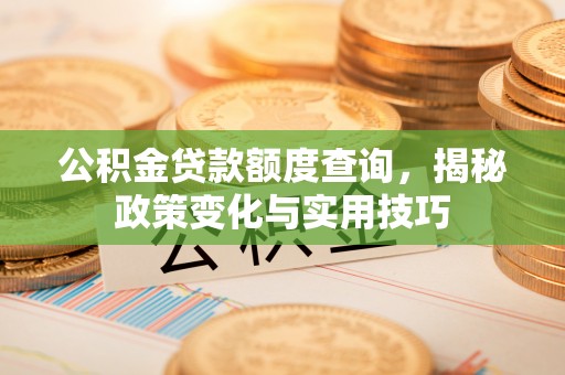 儋州公积金贷款额度查询，揭秘政策变化与实用技巧