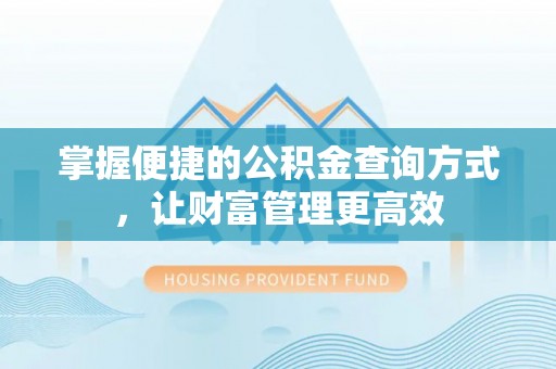 儋州掌握便捷的公积金查询方式，让财富管理更高效