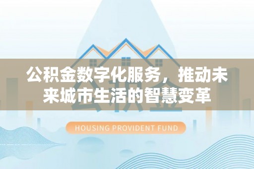 儋州公积金数字化服务，推动未来城市生活的智慧变革